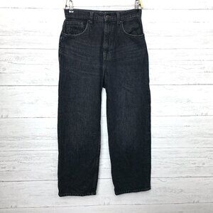 Topshop Women's Jeans Faded Black Wide Leg High Rise size 28 length 26"